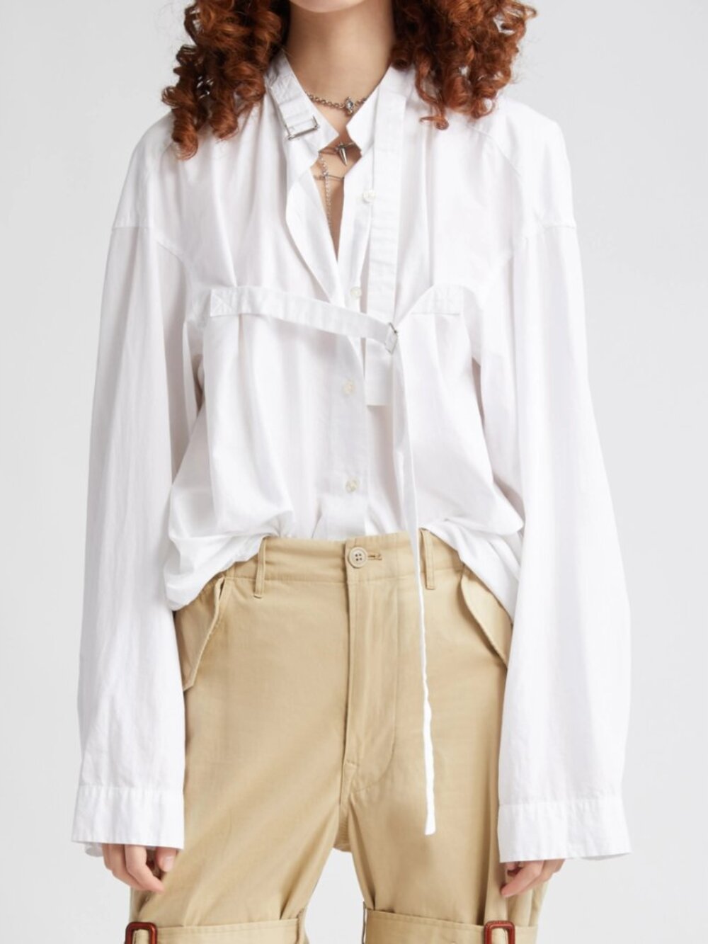 R13 Seamless Button-Up Shirt With Buckled Straps - Picture 3 of 7